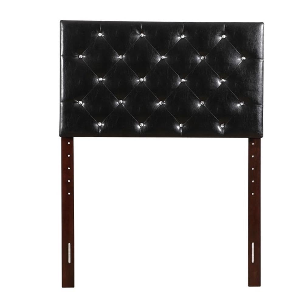 Glory Furniture Super Nova Faux Leather Upholstered Twin Headboard in Black - Modern Bedroom Decor for Small Spaces & Guest Rooms