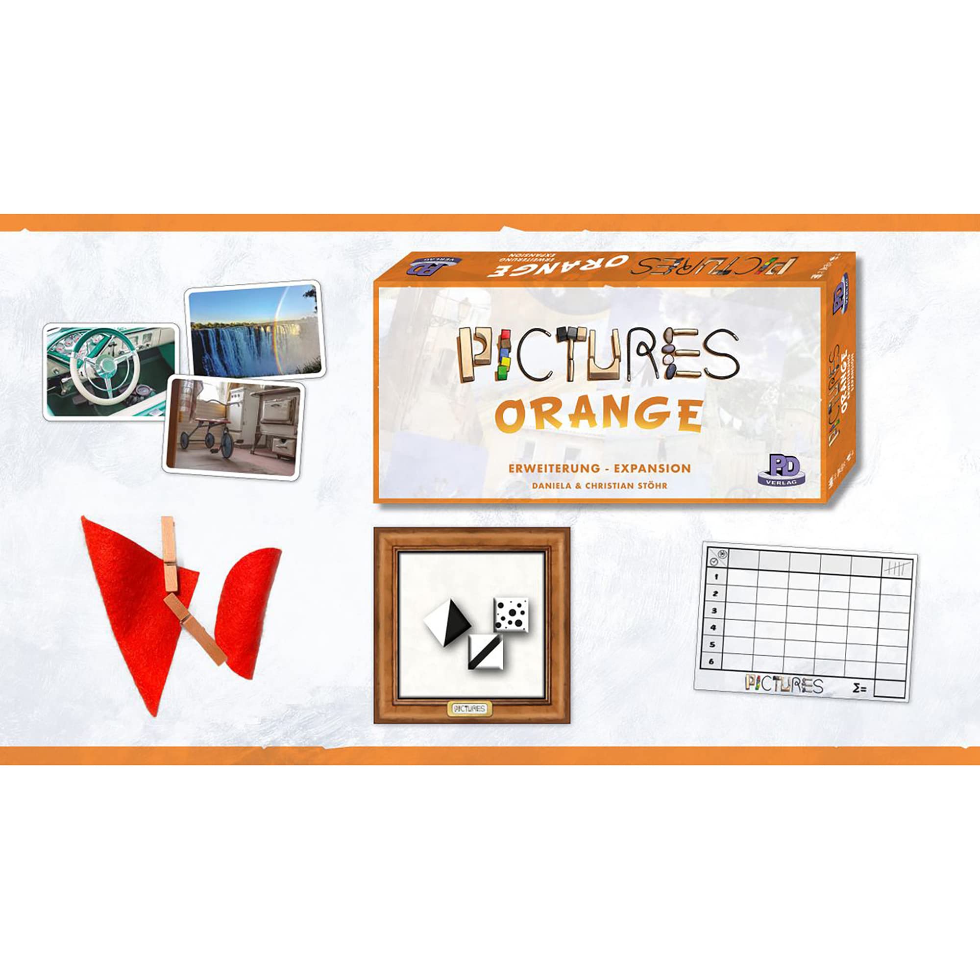 Rio Grande Games: Pictures Orange Expansion - Family Board Game Expansion for Pictures - Ages 14+, 3-5 Players, 30 Min Playtime - Perfect for Game Nights & Family Gatherings