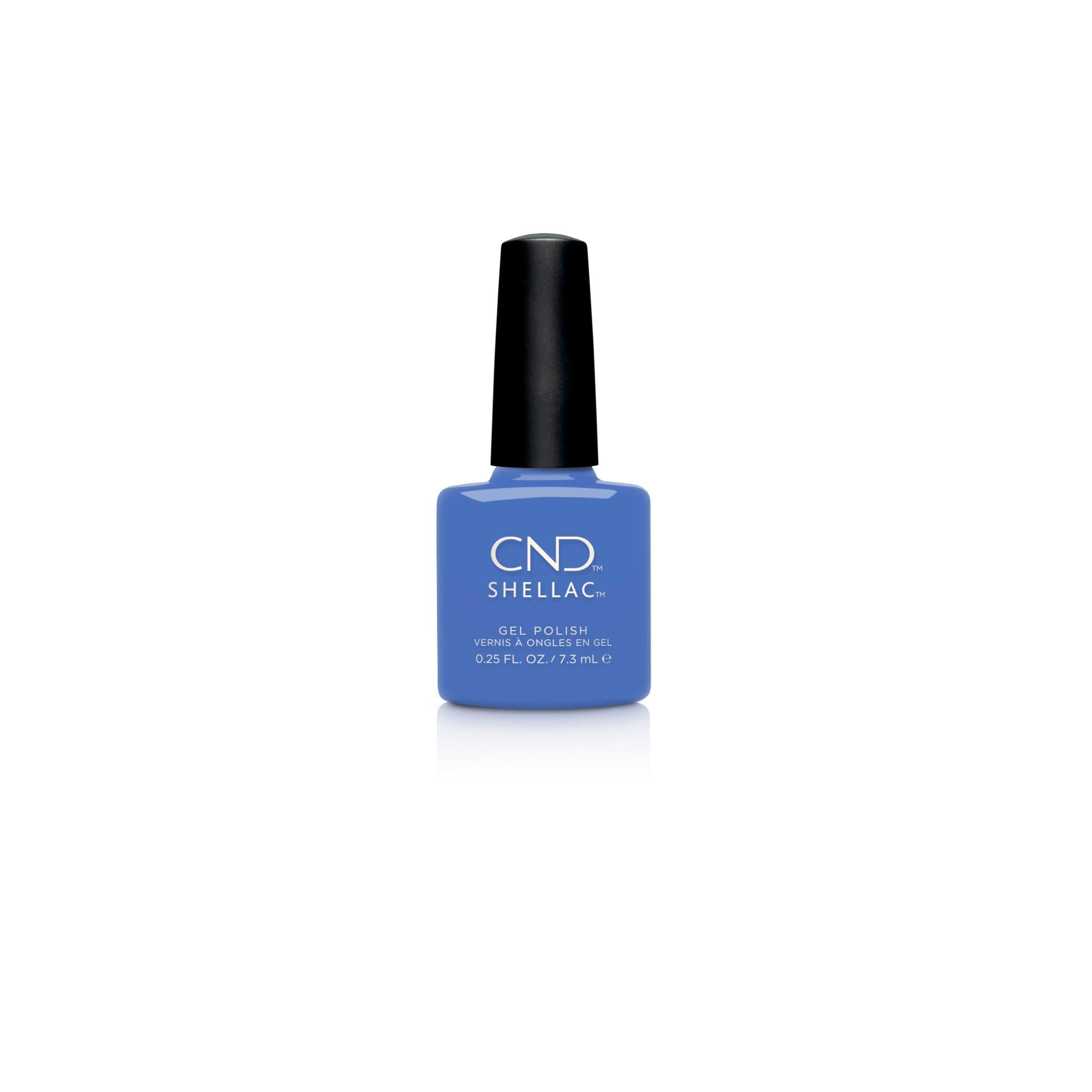 CND Shellac Nail Polish - Motley Blue (0.25 fl oz) | Long-Lasting Gel Nail Color for Professional Salon & At-Home Manicures | Perfect for Parties, Weddings & Special Occasions