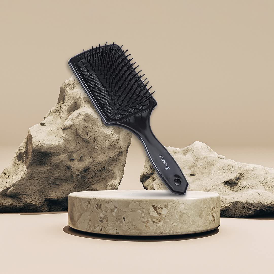Midazzle Premium Paddle Hair Brush for Men & Women - Detangling & Styling with Cushion Base - Pack of 2 (HB2-11) - Perfect for Home, Travel & Salon Use