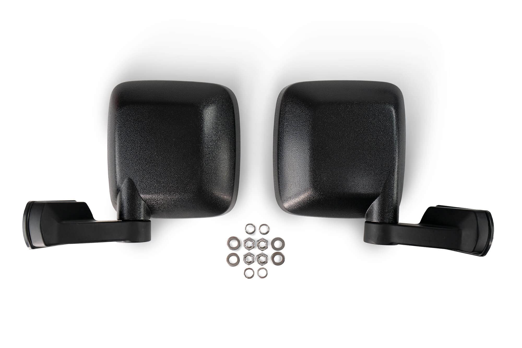 DV8 Offroad Front Half Doors with Aluminum Mesh for 2018-2025 Jeep Wrangler JL & 2020-2025 Jeep Gladiator JT - Front Set with Mirrors, Paintable Mesh Screens & Locking Latches | Perfect for Off-Roading, Beach Driving & Summer Adventures