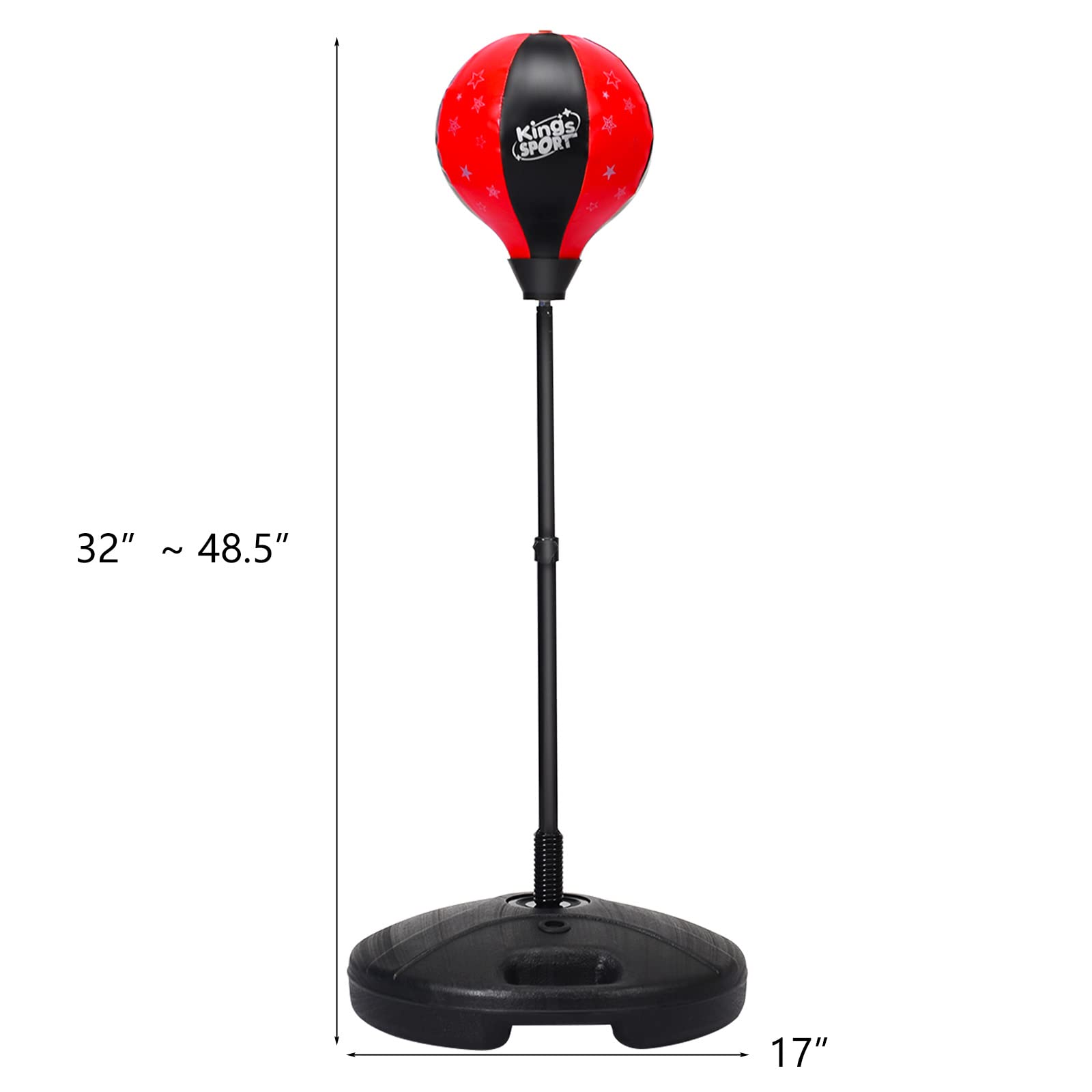 LDAILY Boxing Ball Set - Adjustable Height Punching Bag Stand with Boxing Gloves & Hand Pump for Kids & Adults - Perfect for Home Gym, Boxing Training, and Fitness Workouts