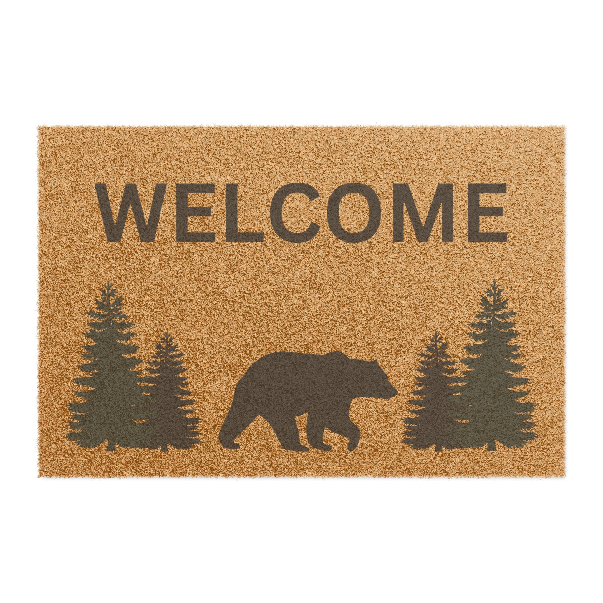 Bear Lodge Welcome Mat - Heavy Duty Non-Slip Outdoor Doormat for Front Door Entrance - Perfect for Cabin, Ranch & Log Home Decor