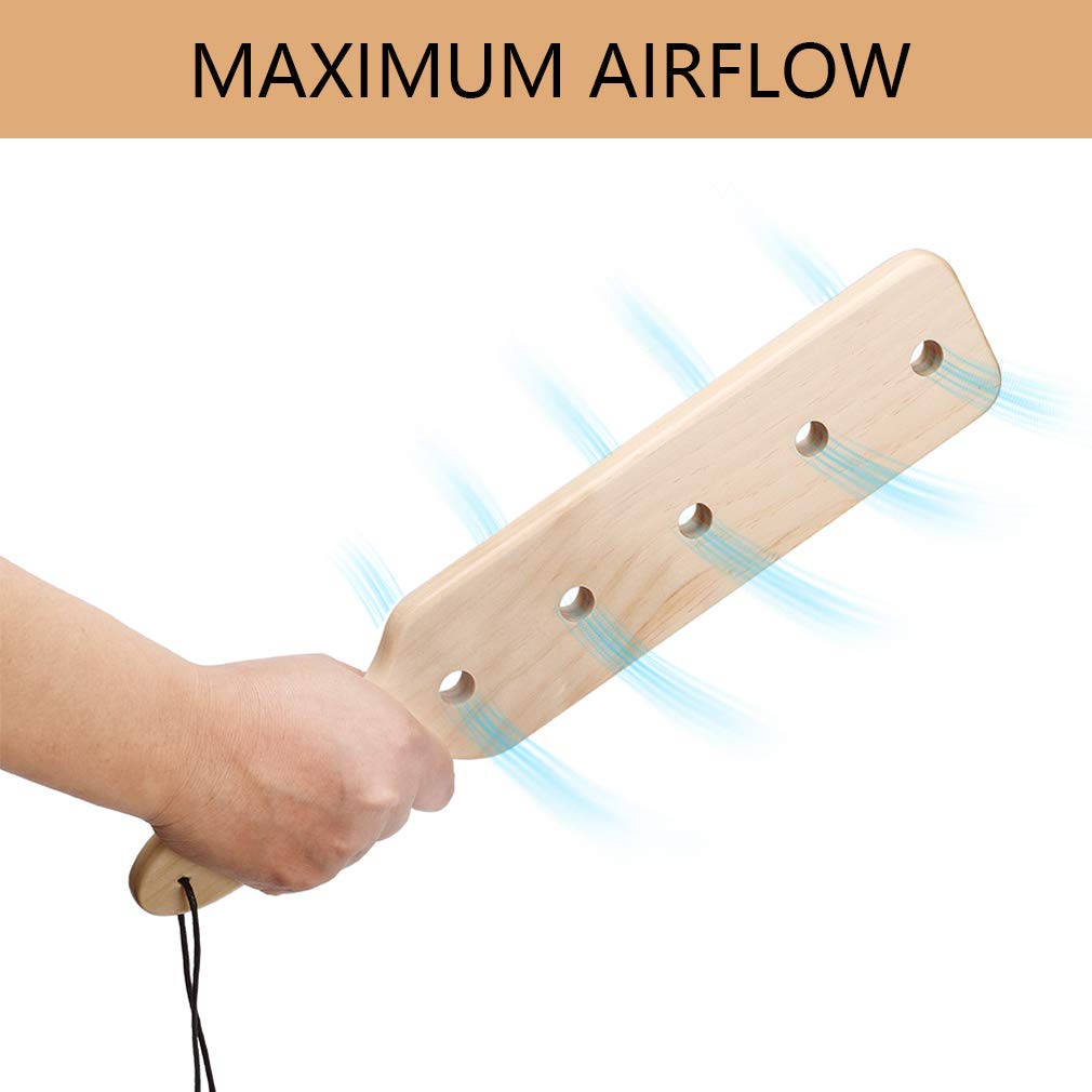 14 Inch Wooden Spanking Paddle for Adults - BDSM Sex Toy with 5 Holes - Perfect for Spanking, Role Play, and Sensation Play - Durable & Smooth Wooden Paddle for Couples & BDSM Enthusiasts