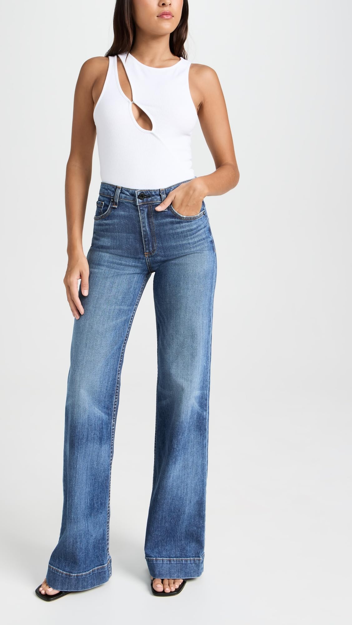 Women's Juniper Wide Leg Jeans - High Waist Stretch Denim Pants for Casual & Office Wear | Comfortable Trendy Plus Size Jeans for Everyday Outfits