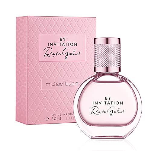 Michael Bublé By Invitation Rose Gold Eau de Parfum for Women - 1 Fl Oz Floral Gourmand Perfume with Notes of Pear, Rose, Praline & Vanilla | Vegan & Cruelty-Free Fragrance | Perfect Gift for Her, Birthday, Anniversary & Special Occasions