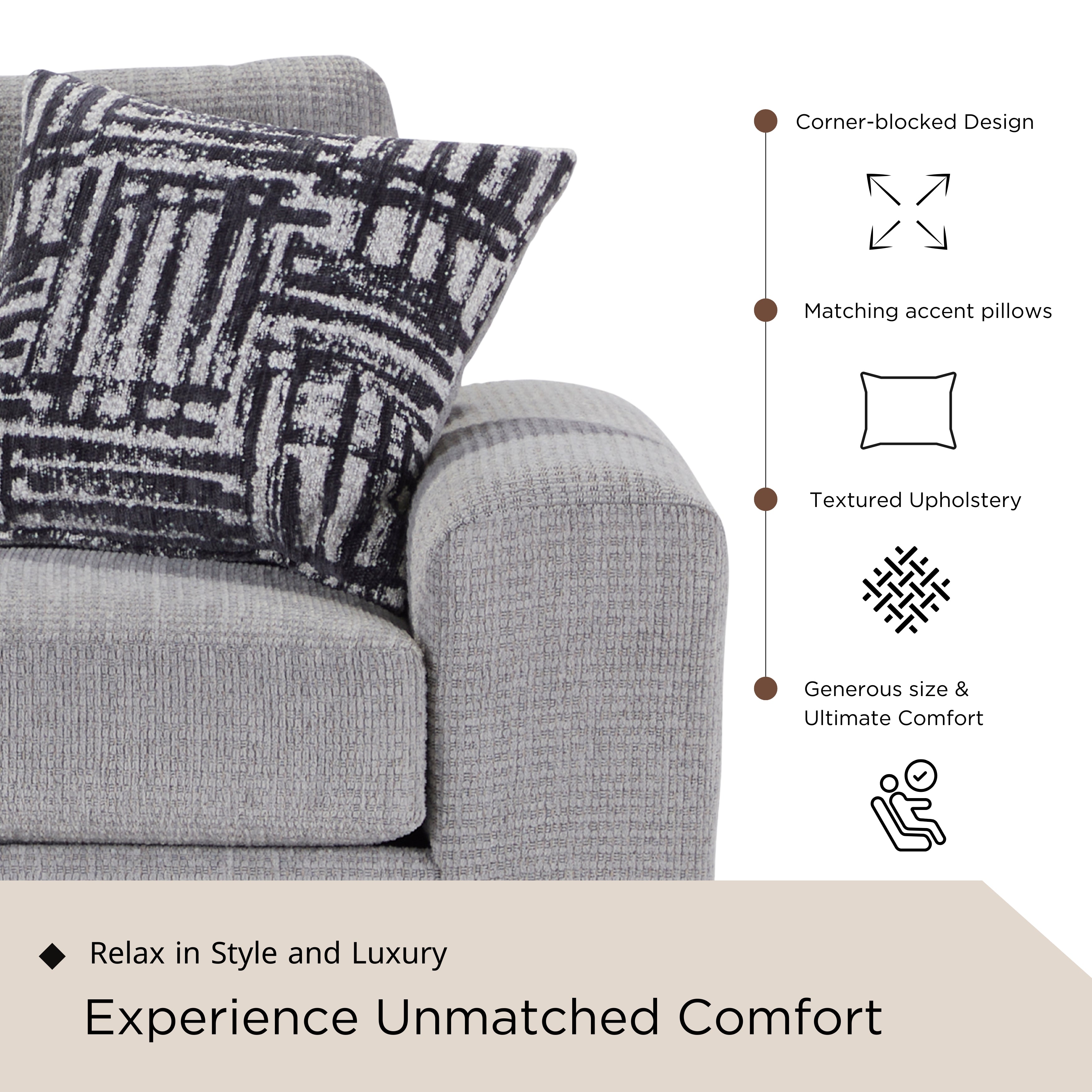 Roundhill Furniture Lancelot Upholstered Stationary Cuddle Chair - Plush Comfort for Living Room, Bedroom & Nursery - Perfect for Relaxing, Reading & Lounging
