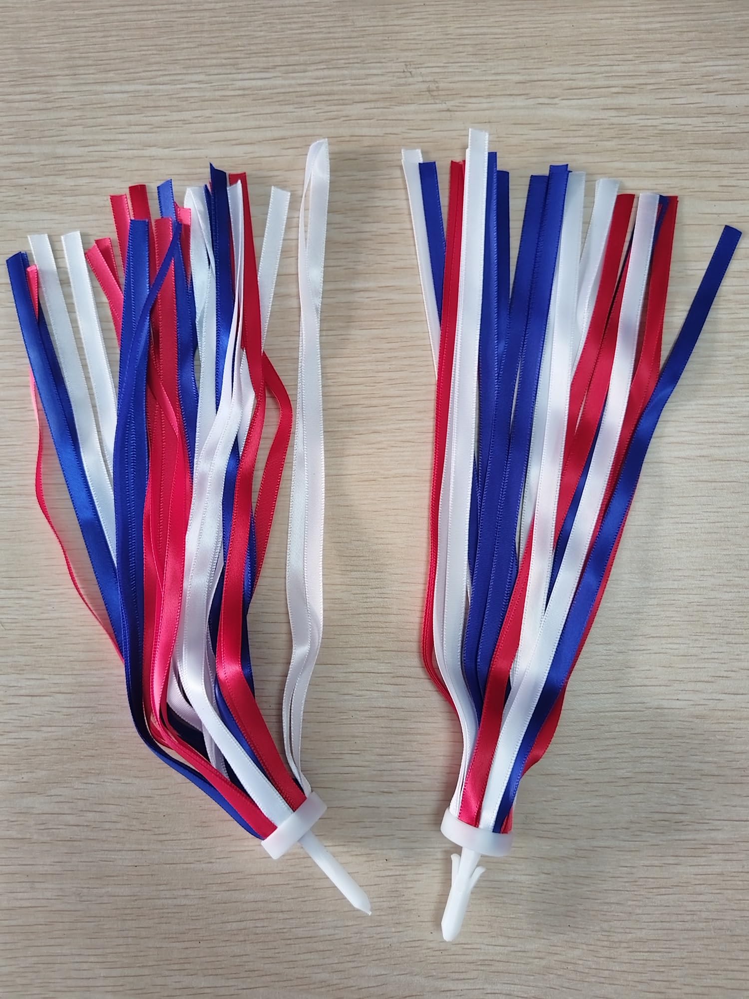 1 Pair Patriotic Bike Streamers - Red White Blue Bike Tassels & Ribbon Decorations for Bicycle, Scooter, Tricycle Handlebar | Perfect for 4th of July, Memorial Day & Independence Day Celebrations