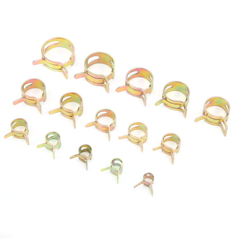 115Pcs Colored Zinc-Plated Tube Clamp Fasteners - Heavy Duty Hose Clamps for Air, Water & Fuel Lines - Perfect for Automotive, Plumbing & Industrial Applications