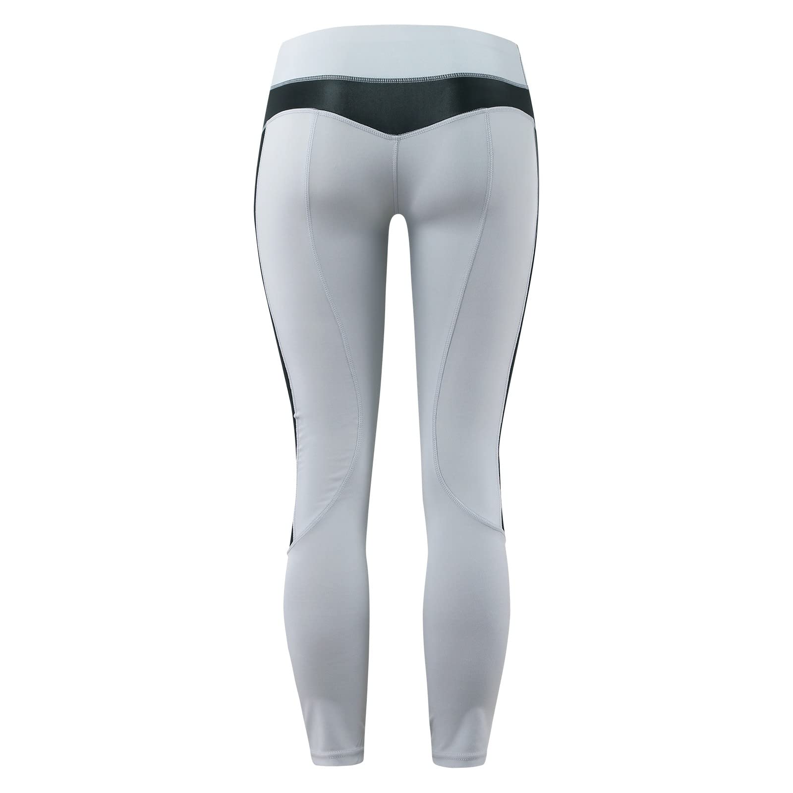 IGETELY Women's High Waist Yoga Pants with Mesh Panels - Tummy Control & Butt Lifting Workout Leggings, Breathable Skinny Tights for Gym, Running & Lounge (Gray)