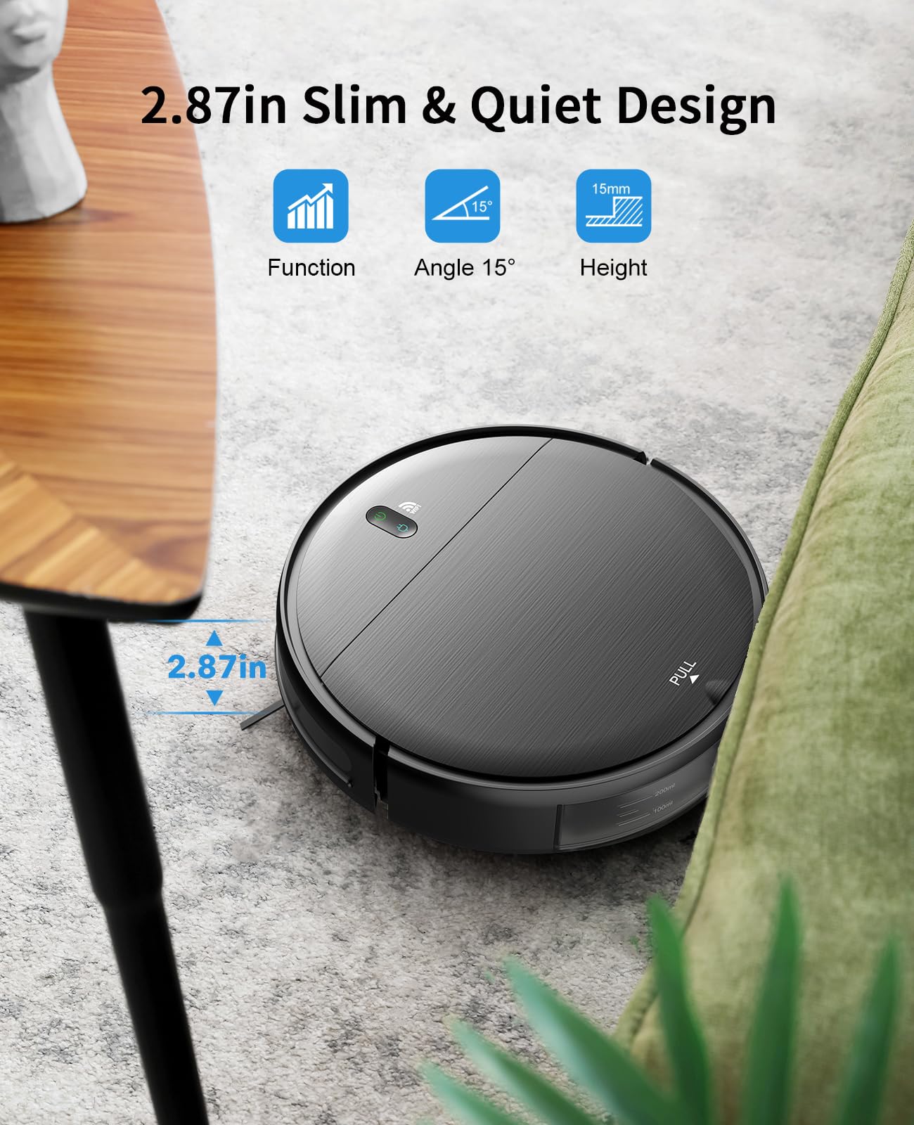 Smart 2-in-1 Robot Vacuum & Mop - WiFi/App Control for Hard Floors & Pet Hair