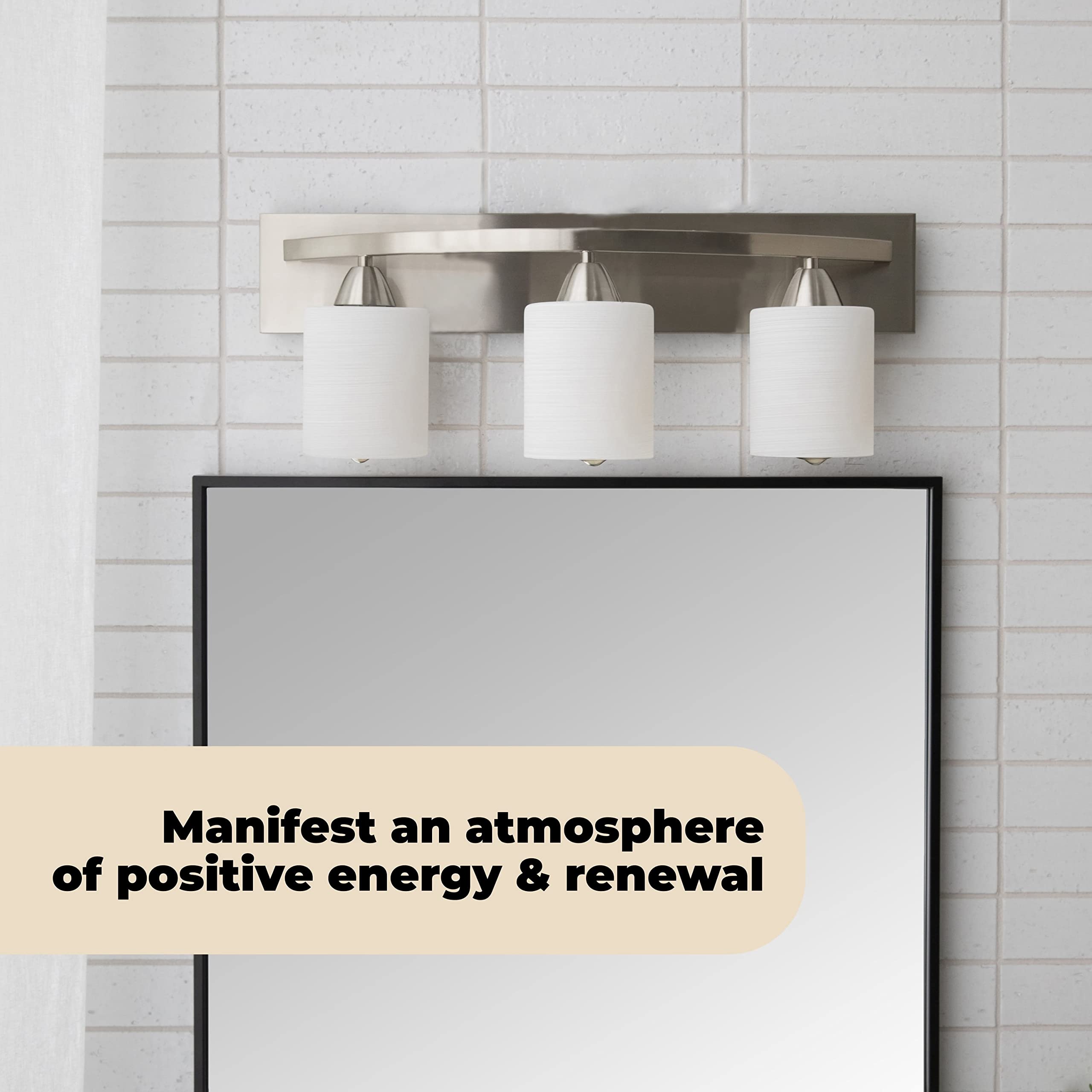 Modern Bathroom Vanity Light Bar - Brushed Nickel 3-Light for Mirror Lighting