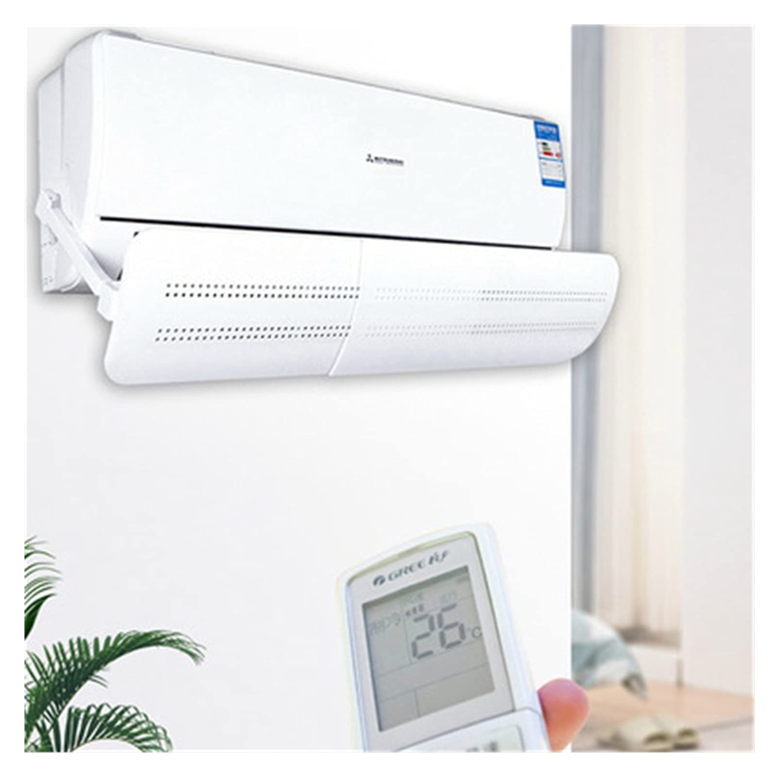 Adjustable Air Conditioner Wind Deflector Shield - Universal AC Baffle Cover for Home & Office - Durable Windshield Protector for Window & Wall Units - Perfect for Energy Savings & Noise Reduction
