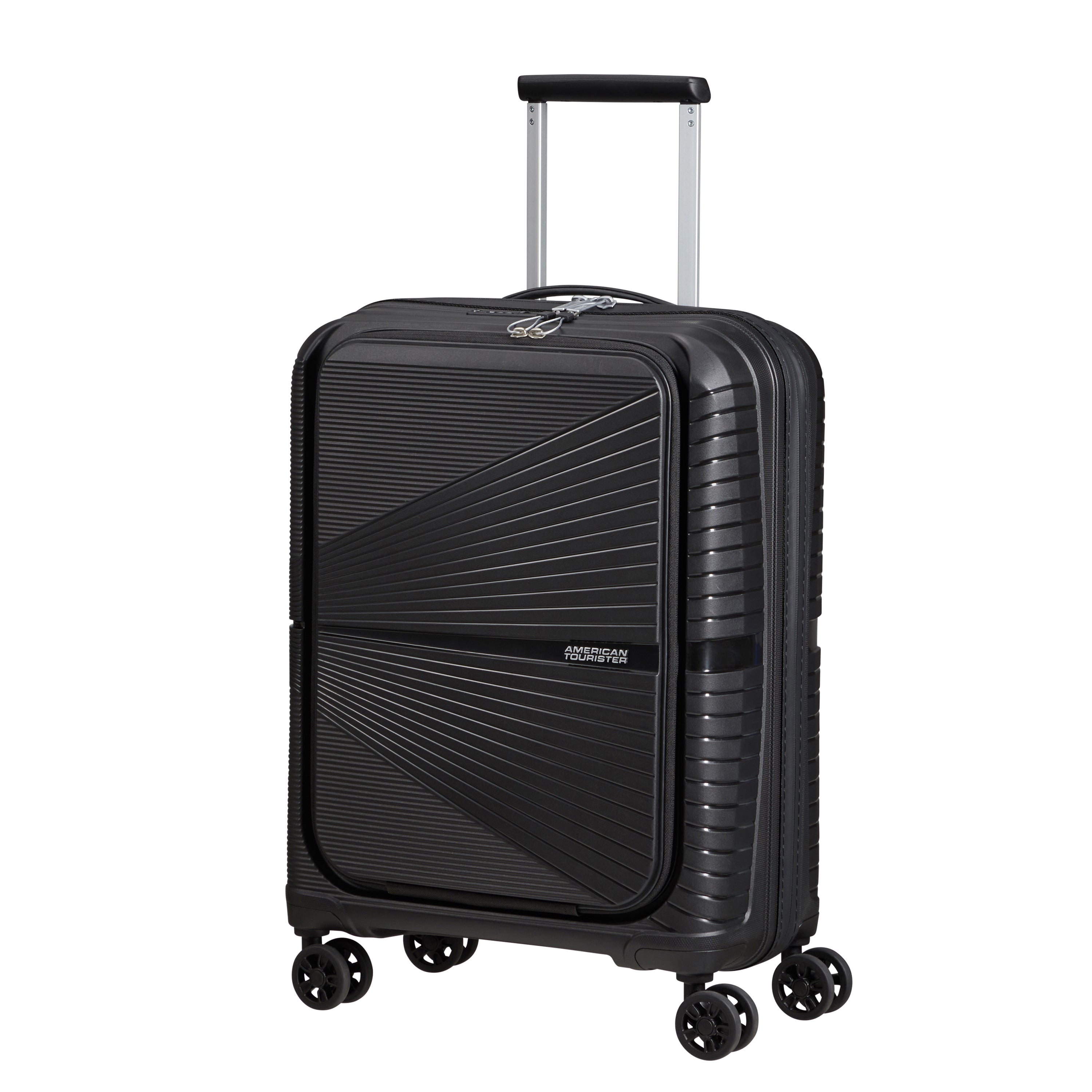 American Tourister Airconic Spinner Frontload Carry On Luggage - Lightweight Expandable Suitcase for Travel, Business Trips & Weekend Getaways | Durable Hardshell Spinner with Smooth Wheels & TSA Lock