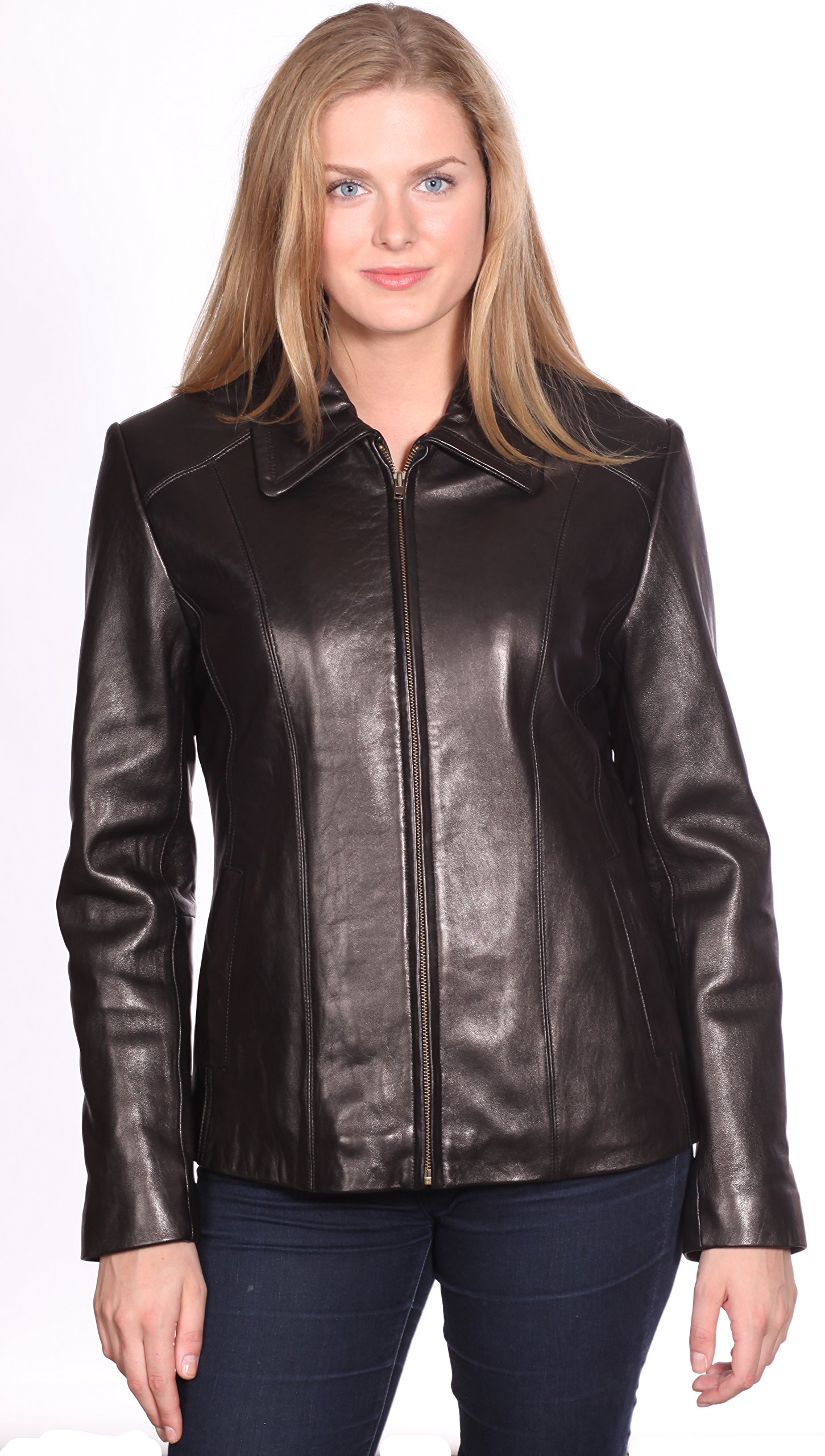 NuBorn Genuine Leather Women's Lisa Scuba Jacket - Stylish Water-Resistant Motorcycle Jacket for Riding, Travel & Outdoor Adventures