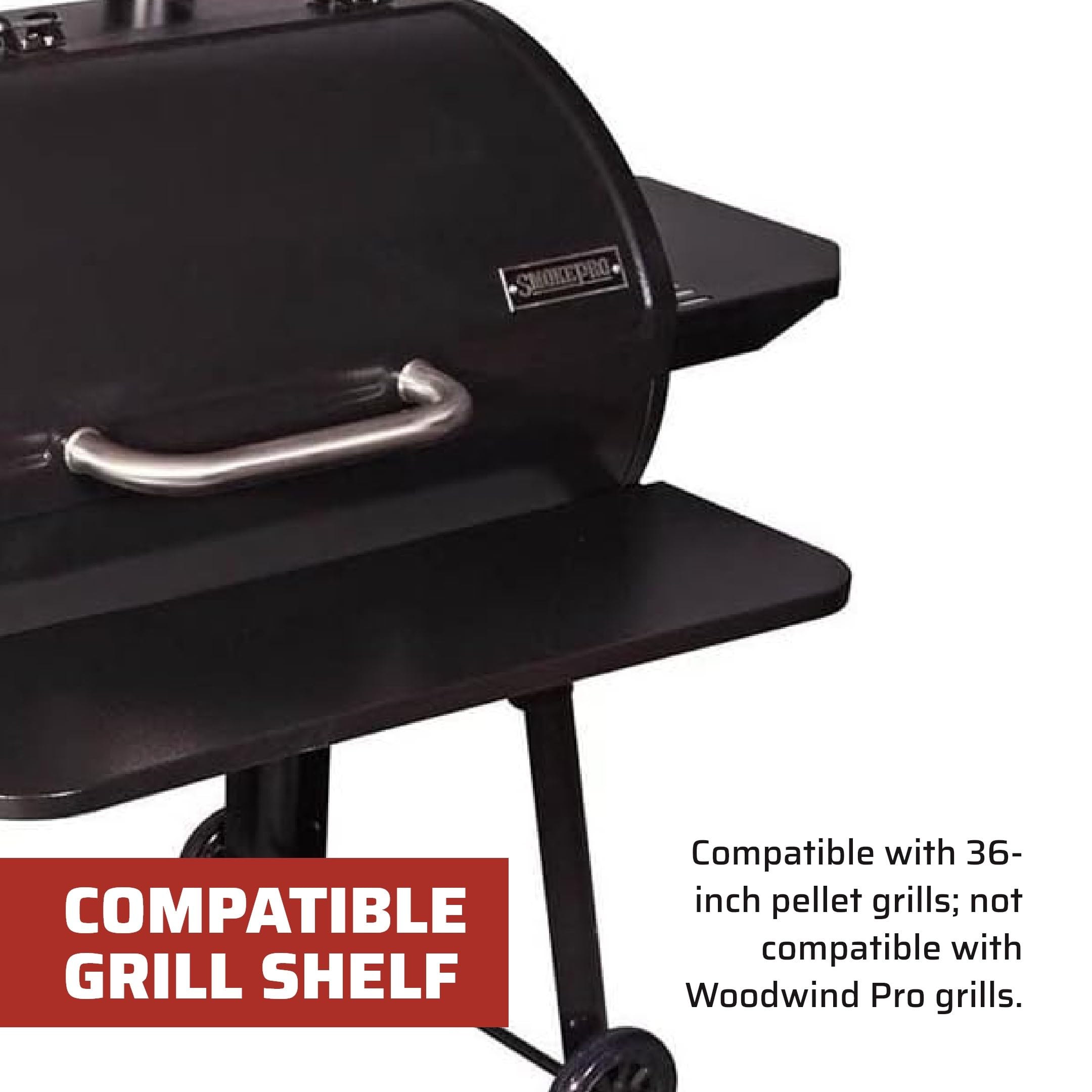 Camp Chef Pellet Grill Folding Front Shelf - 36 Inch Outdoor BBQ Accessory with Heavy-Duty Steel Construction - Perfect for Backyard Grilling, Tailgating & Camping