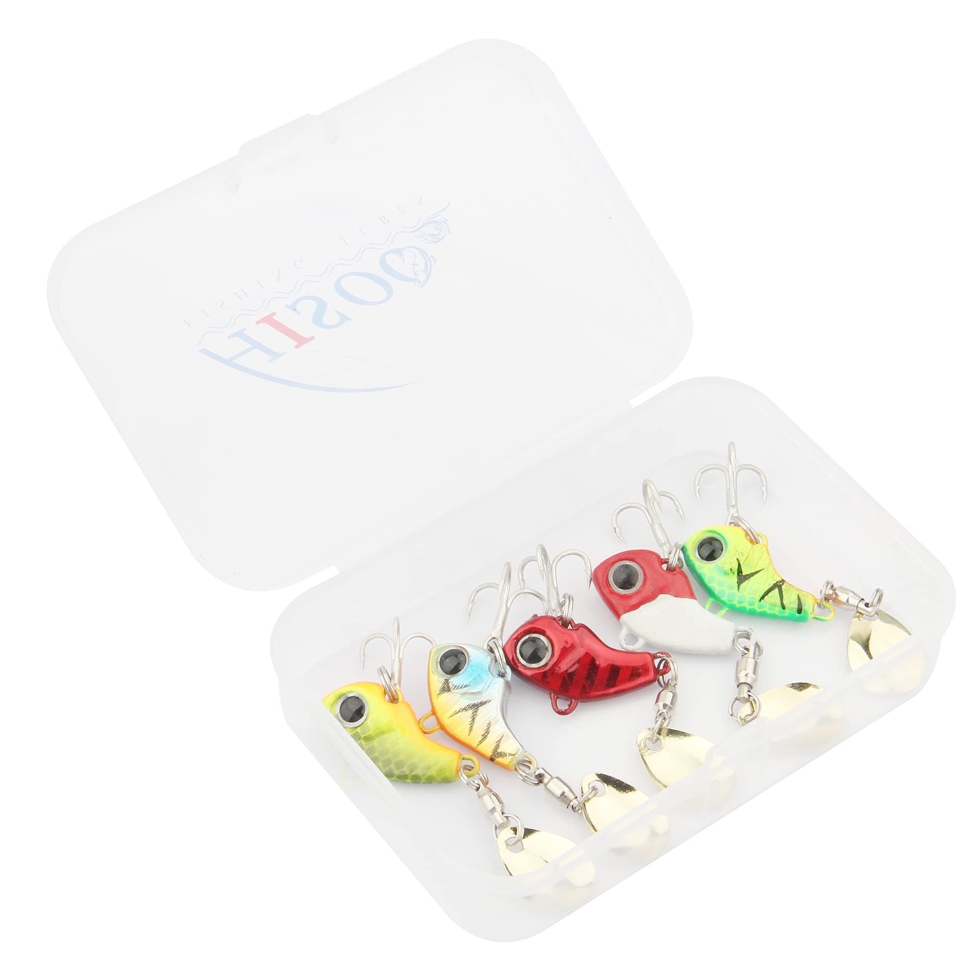 VIB Tail Spinners - Metal Bass Fishing Lures Kit with Tackle Box | Freshwater & Saltwater