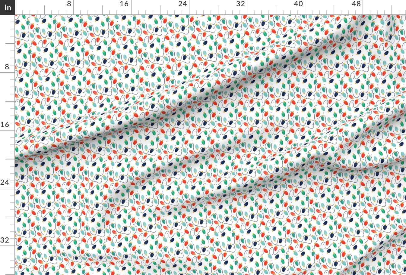 Christmas Lights Red String Winter Holiday Printed Velvet Fabric by The Yard - Upholstery, Home Decor & Apparel Material - Perfect for DIY Holiday Decorations, Cozy Winter Clothing, and Festive Home Furnishings