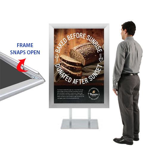 30x40 Double Pole Floor Stand Sign Holder | 2.5