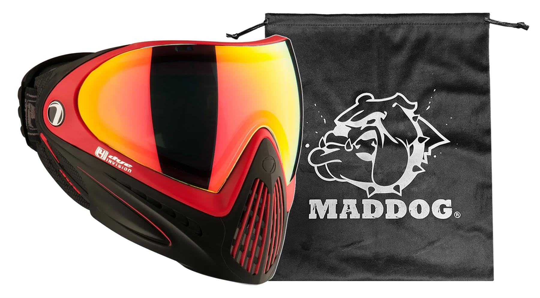 Maddog Dye I4 PRO Thermal Dual-Pane Anti-Fog Lens Paintball Airsoft Mask Goggle System Combo with Microfiber Storage Bag - Perfect for Outdoor Sports, Airsoft Battles & Paintball Games