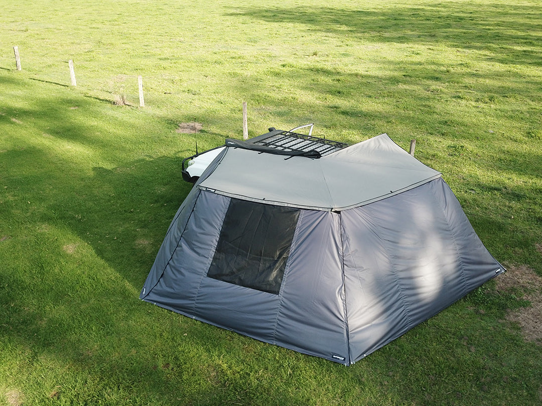 Outbound Rapid 4 Wing Deluxe 270° Awning 2.4m with 2.7m Polyester Tapered Valance Wall - Large Camping Canopy for Outdoor Patio, RV, and Beach Shelter
