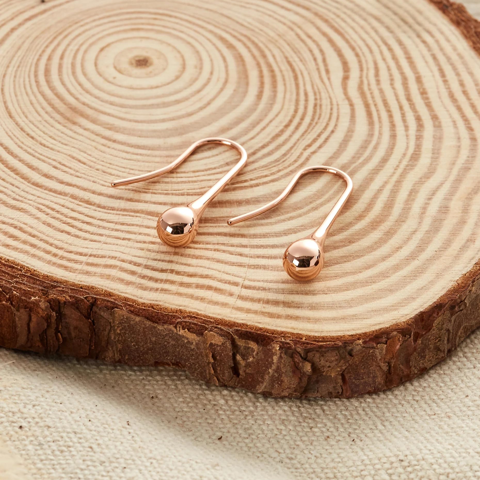 Philip Jones Rose Gold Plated Teardrop Earrings for Women - Elegant Dangle Drop Earrings for Party, Wedding & Everyday Wear