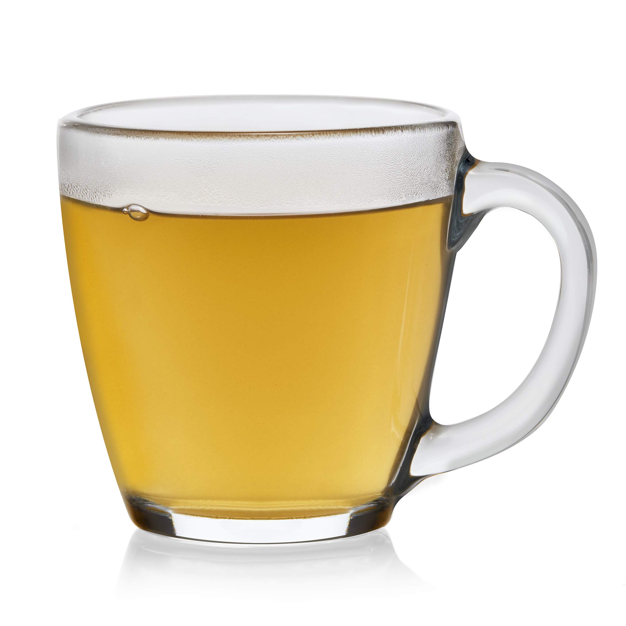 Libbey Tapered Glass Mugs - 15.5 oz Set of 8 - Clear Drinking Glasses for Coffee, Tea, Beer & Cocktails - Perfect for Home, Restaurant & Party Use