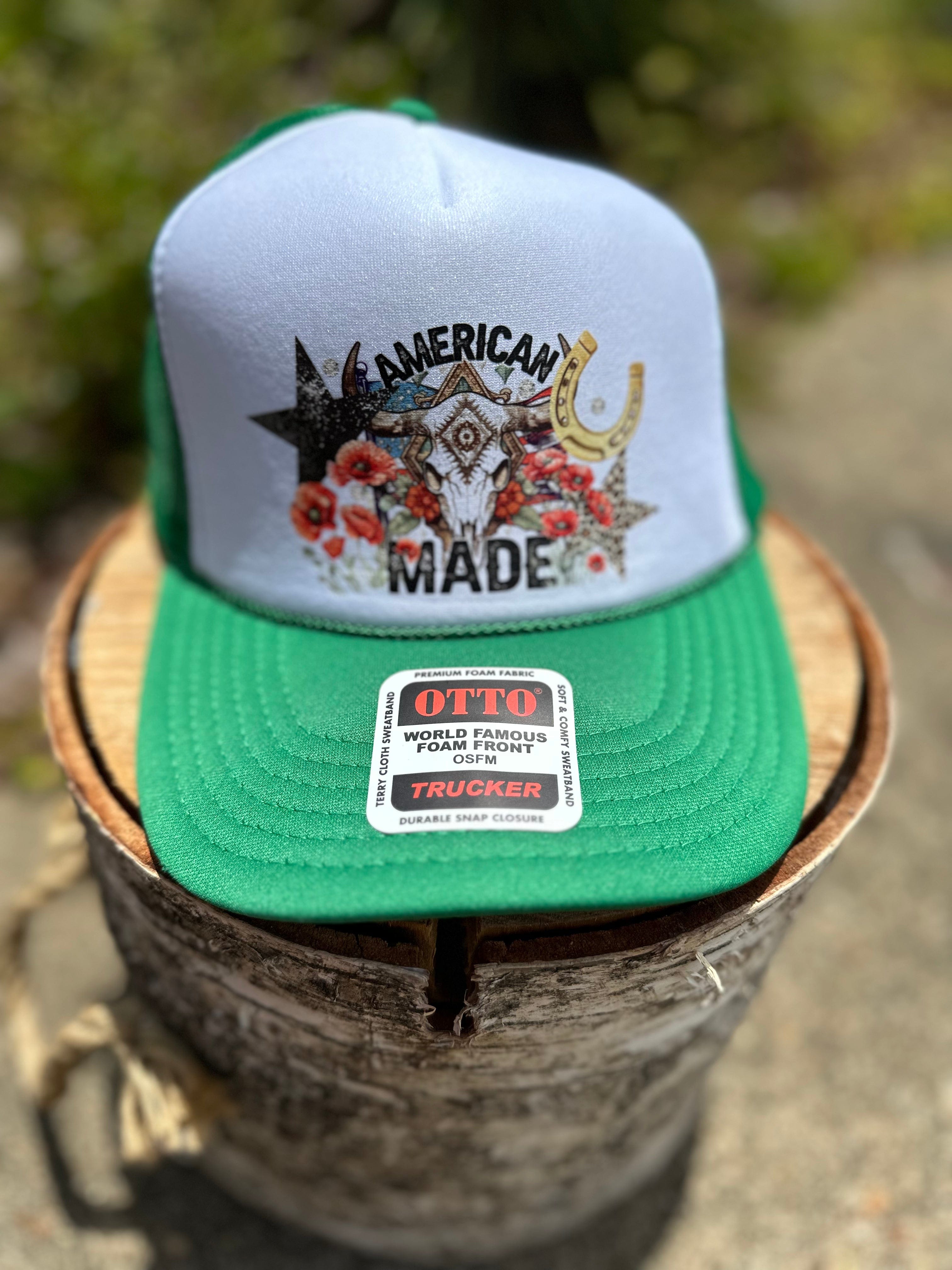 American Made Women's Green Trucker Hat - Stylish Baseball Cap for Outdoor Activities, Sports & Casual Wear