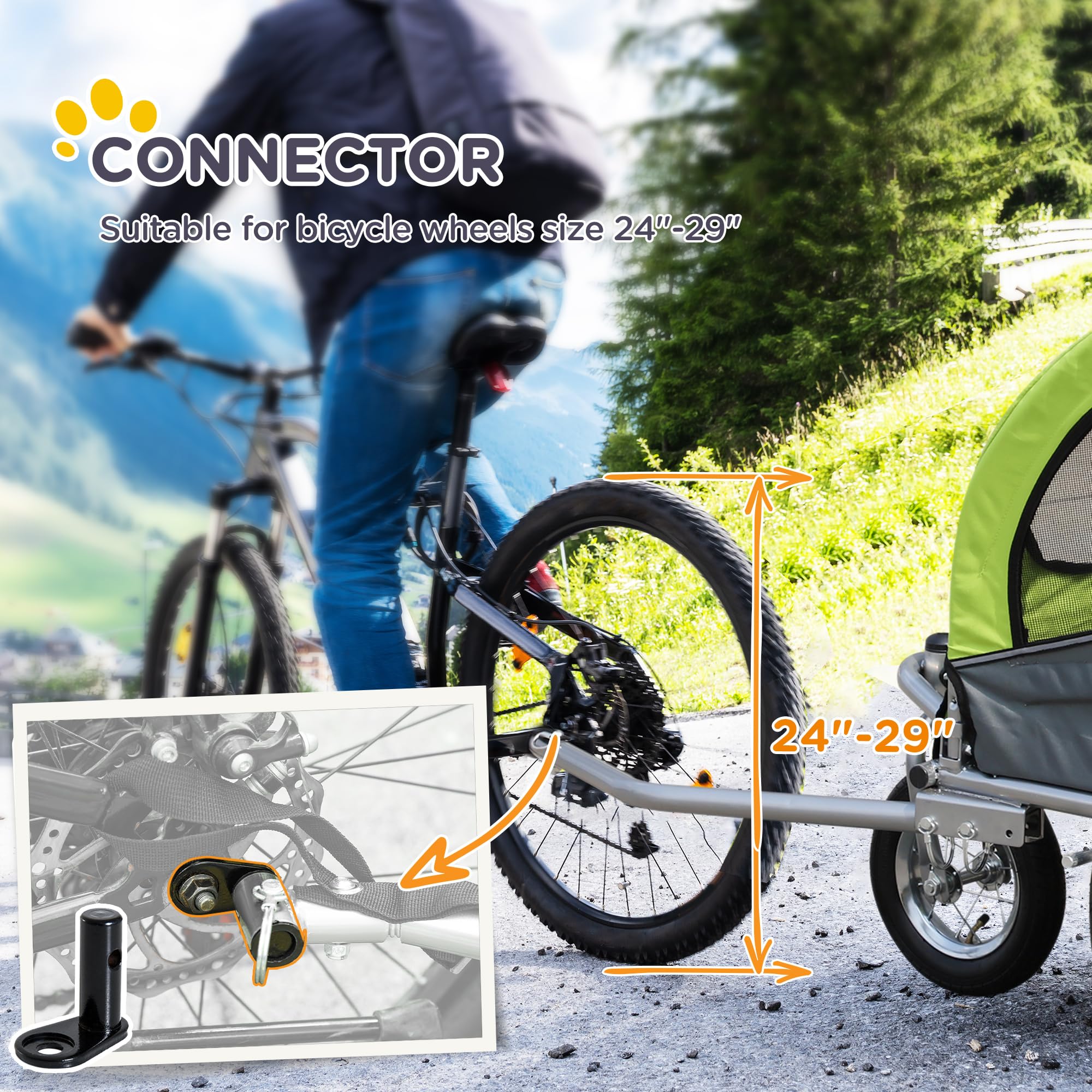 Aosom 2-in-1 Dog Bike Trailer & Pet Stroller with Canopy, Storage Pockets - Perfect for Cycling, Jogging, and Outdoor Adventures with Your Pet
