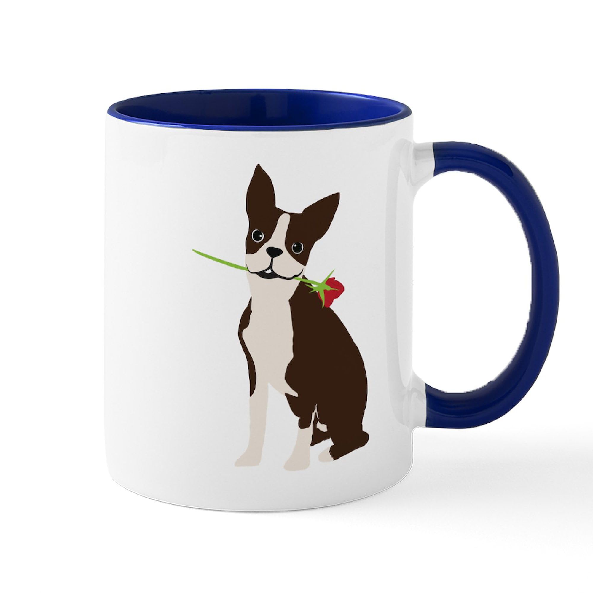 Boston Terrier Ceramic Coffee Mug 11 oz (325 ml) - Funny Dog Lover Gift for Office, Home & Travel - Perfect for Tea, Hot Chocolate & Coffee Lovers
