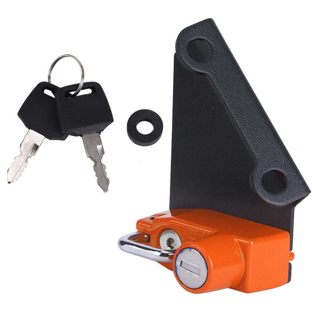 YZF R1m R1s R6 Aluminum Alloy Motorcycle Helmet Lock - Anti-Theft Left Side Security Device (Orange) for Riding Safety & Parking Protection