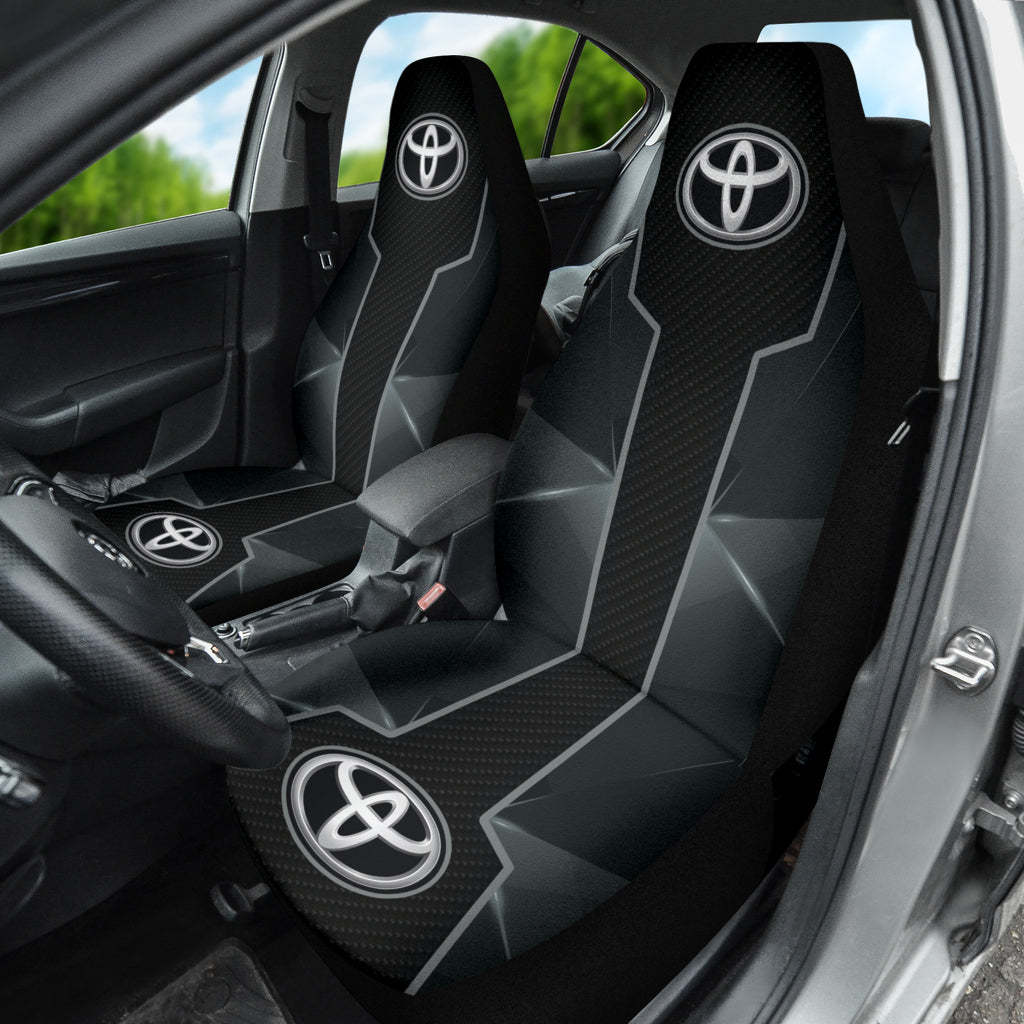Premium Toyota Black Car Seat Covers - Universal Fit for Most Models (210101) | Durable Neoprene Material for Comfort & Protection | Perfect for Daily Commute, Road Trips & Outdoor Adventures