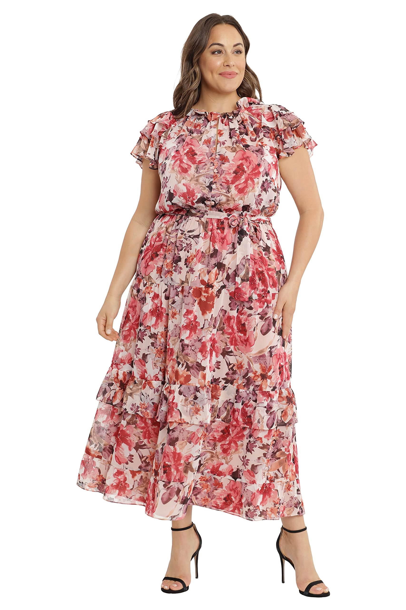 Maggy London Women's Ruffle Maxi Dress for Party & Wedding