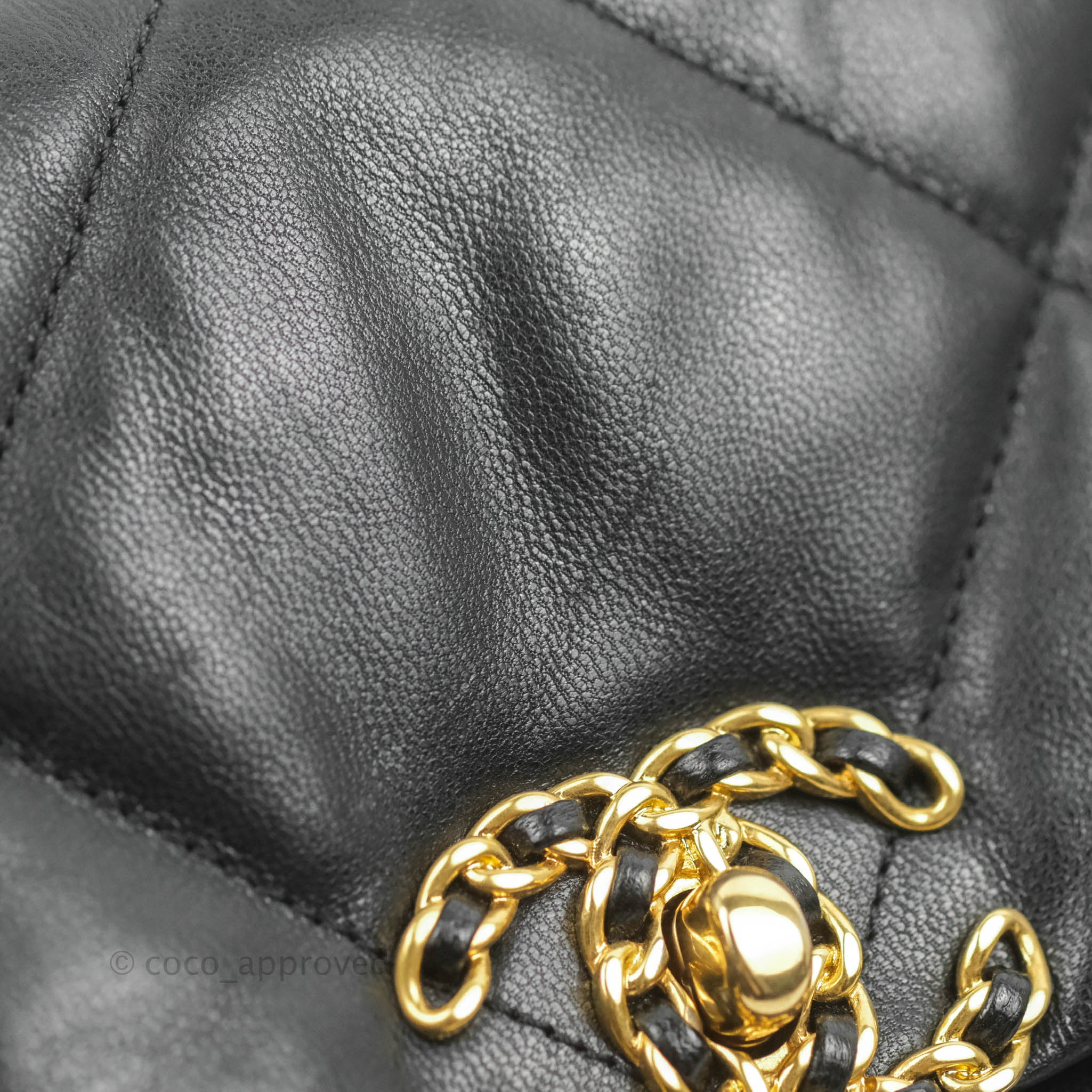 Chanel 19 Small Black Goatskin Leather Bag with Mixed Hardware - Luxury Designer Handbag for Women, Perfect for Date Night & Special Occasions