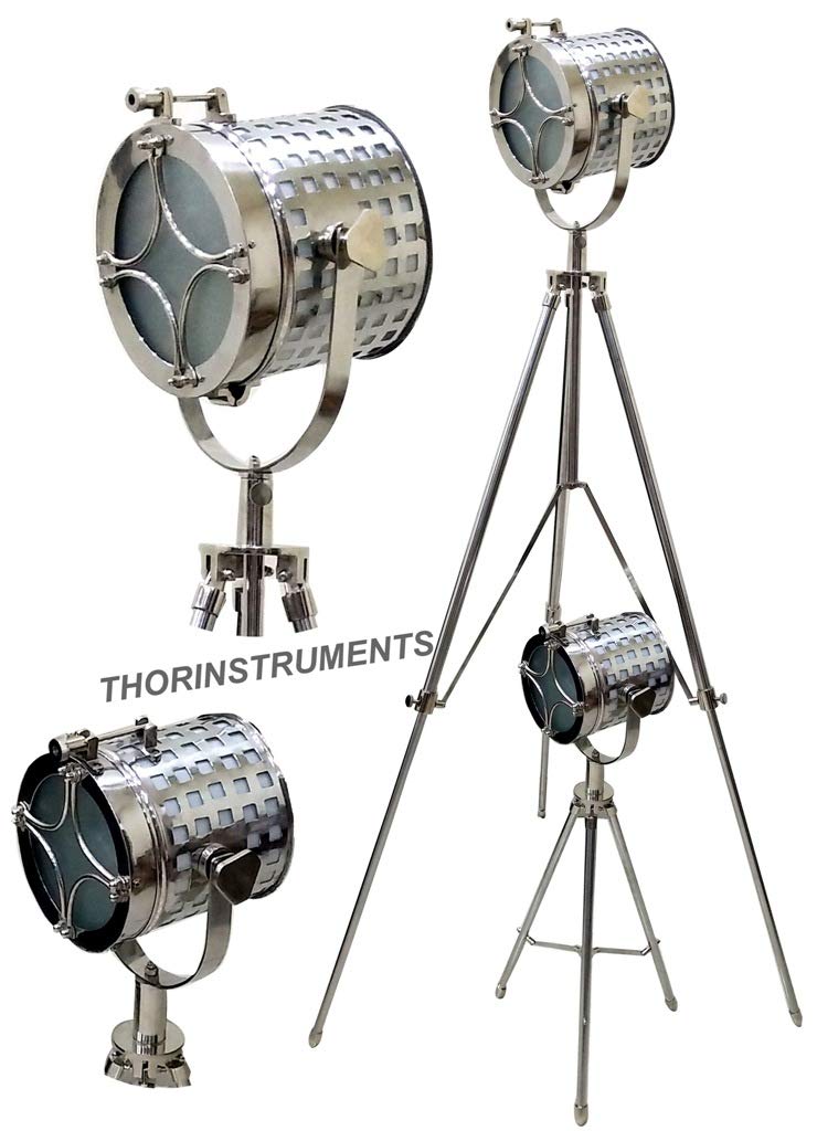 THOR INSTRUMENTS Vintage Nautical LED Floor & Table Lamp - Adjustable Spotlight for Home Studio, Rustic Decor, Perfect Gift for Marine Theme Lovers | Ideal for Living Room, Bedroom, Office & Photography Lighting