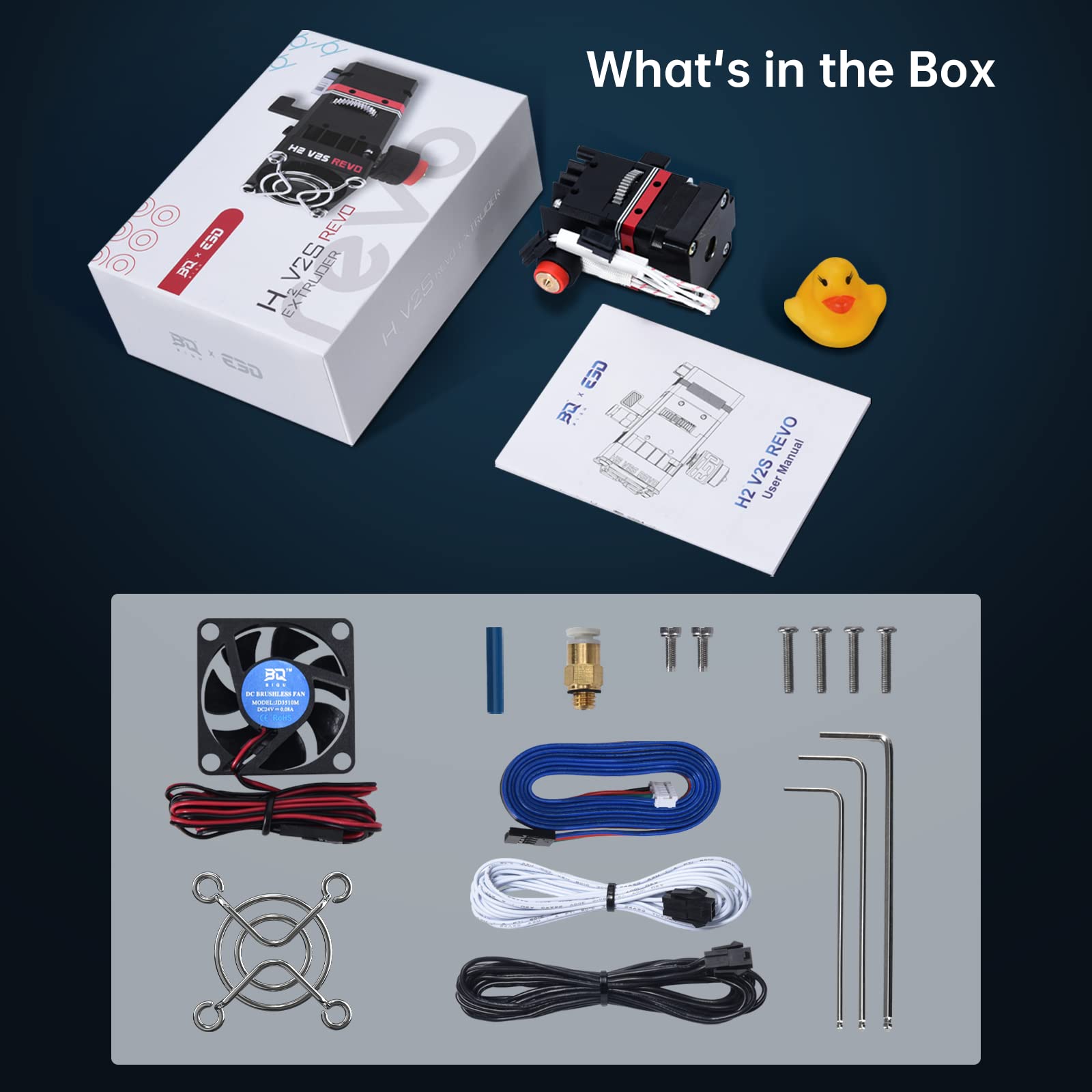 BIQU H2 V2S Revo Dual Gear Direct Drive Extruder Upgrade Kit - Metal Feeder with 4 Mounting Holes & Rapid Change Nozzle for Ender 3, Voron 2.4/V0, Vzbot 3D Printers | Perfect for High-Precision Printing & DIY 3D Projects