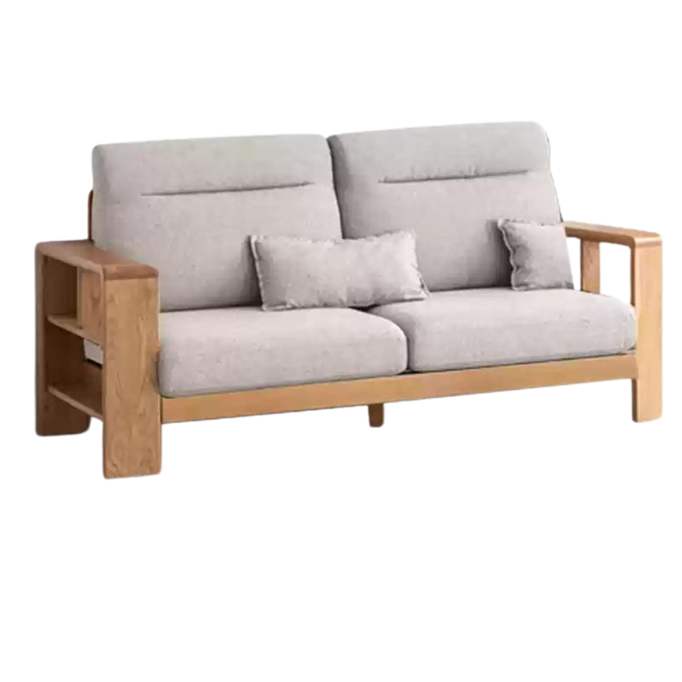 Premium Oak Solid Wood Sectional Sofa Set - Modern L-Shaped Couch with Storage for Living Room, Lounge & Family Room - Durable Hardwood Furniture for Home Decor