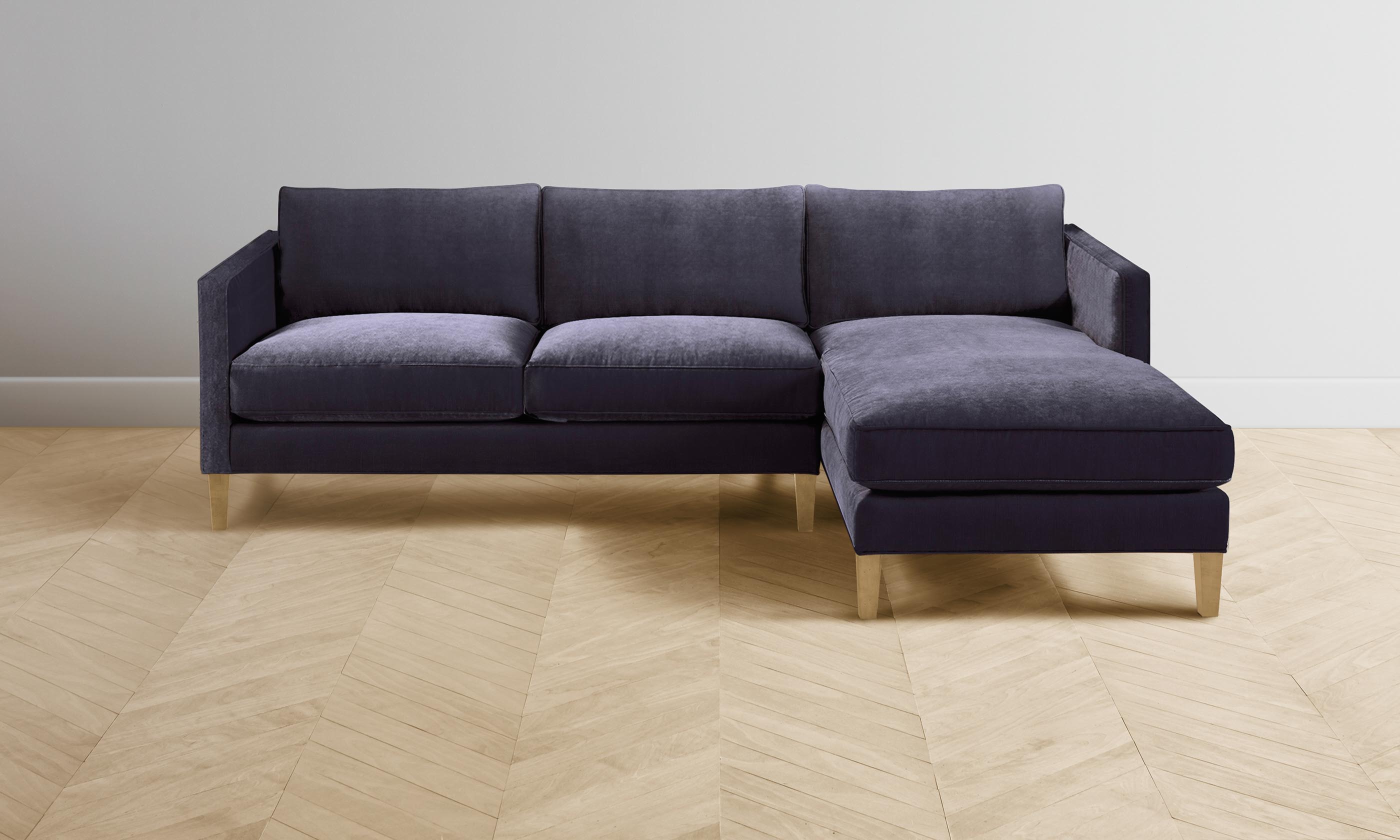 Crosby Sectional Sofa - Soft Performance Velvet Flannel Upholstery for Living Room, Lounge & Family Room Comfort