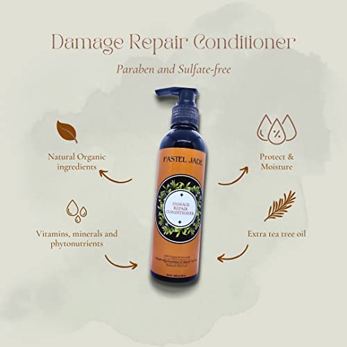 Pastel Jade Hair Conditioner for Dry & Damaged Hair - Aloe Vera & Tea Tree Oil Treatment for Men & Women (200ml) | Deep Hydration & Repair for Stressed Hair | Perfect for Daily Use & Post-Color Care