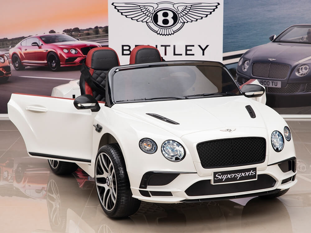 Bentley Continental Supersports 12V Kids Electric Ride-On Car with Parent Remote Control - White | Luxury Toy Car for Boys & Girls | Birthday Gift, Outdoor Play, Driveway Fun