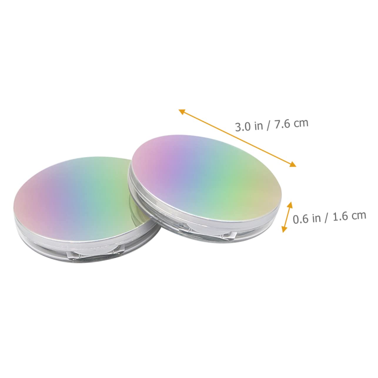 FRCOLOR 2-Pack Travel Makeup Powder Case with Mirror & Puff - Compact Loose Powder Container for On-the-Go Touch Ups, Perfect for Travel, Gym & Daily Purse