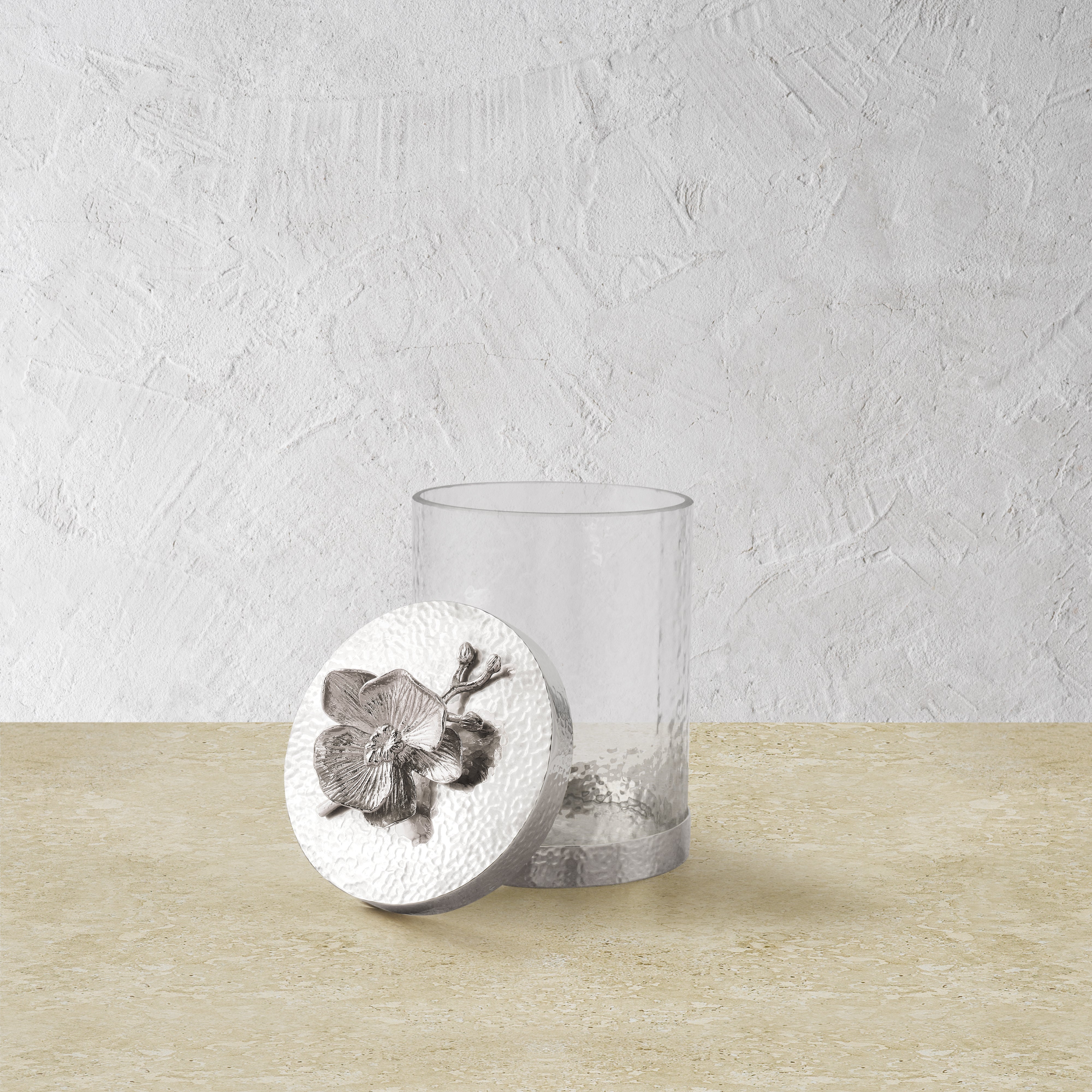 White Orchid Ceramic Canisters Set - Airtight Kitchen Storage Containers for Flour, Sugar, Coffee & Tea | Perfect for Pantry Organization & Home Decor