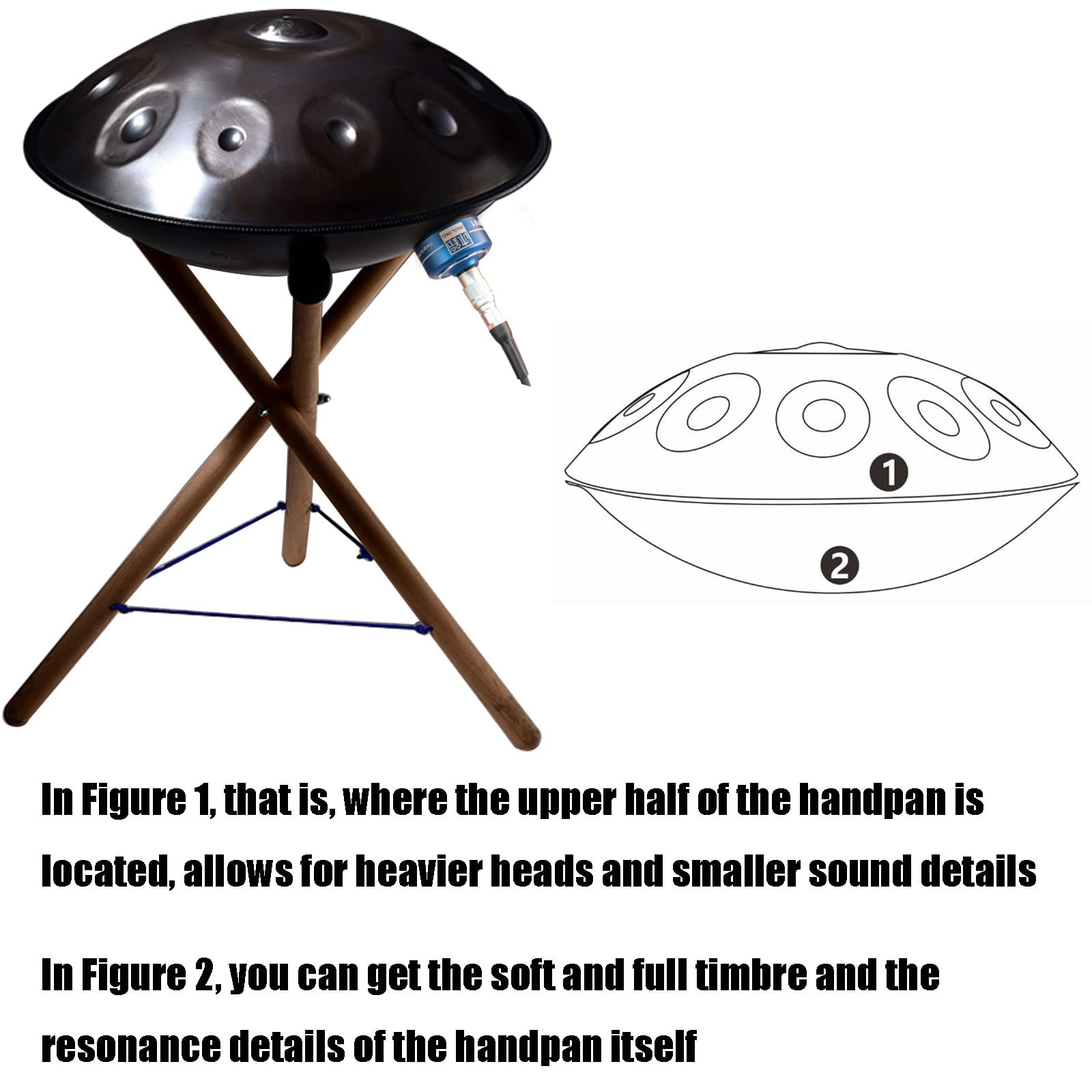 Premium Magnetic Contact Pickup for Handpan, Steel Drum & Tongue Drum - Portable with Carrying Bag - Ideal for Live Gigs, Studio Recording & Practice Sessions