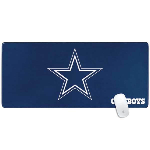 Skinit Extra Large Gaming Mouse Pad - Officially Licensed NFL Dallas Cowboys Distressed Design | Non-Slip Rubber Base, Stitched Edges & Waterproof Surface | Perfect Desk Mat for PC, Keyboard & Mouse | Ideal for Gaming, Office Work & Home Computer Setup