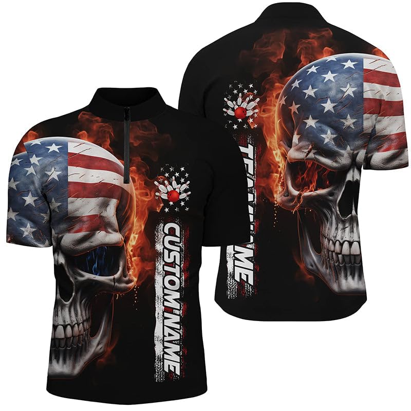 Custom Blue Thunder Lightning Bowling Team Shirts for Men - Personalized Team Name Jerseys | Perfect for Bowling Leagues, Tournaments & Group Events