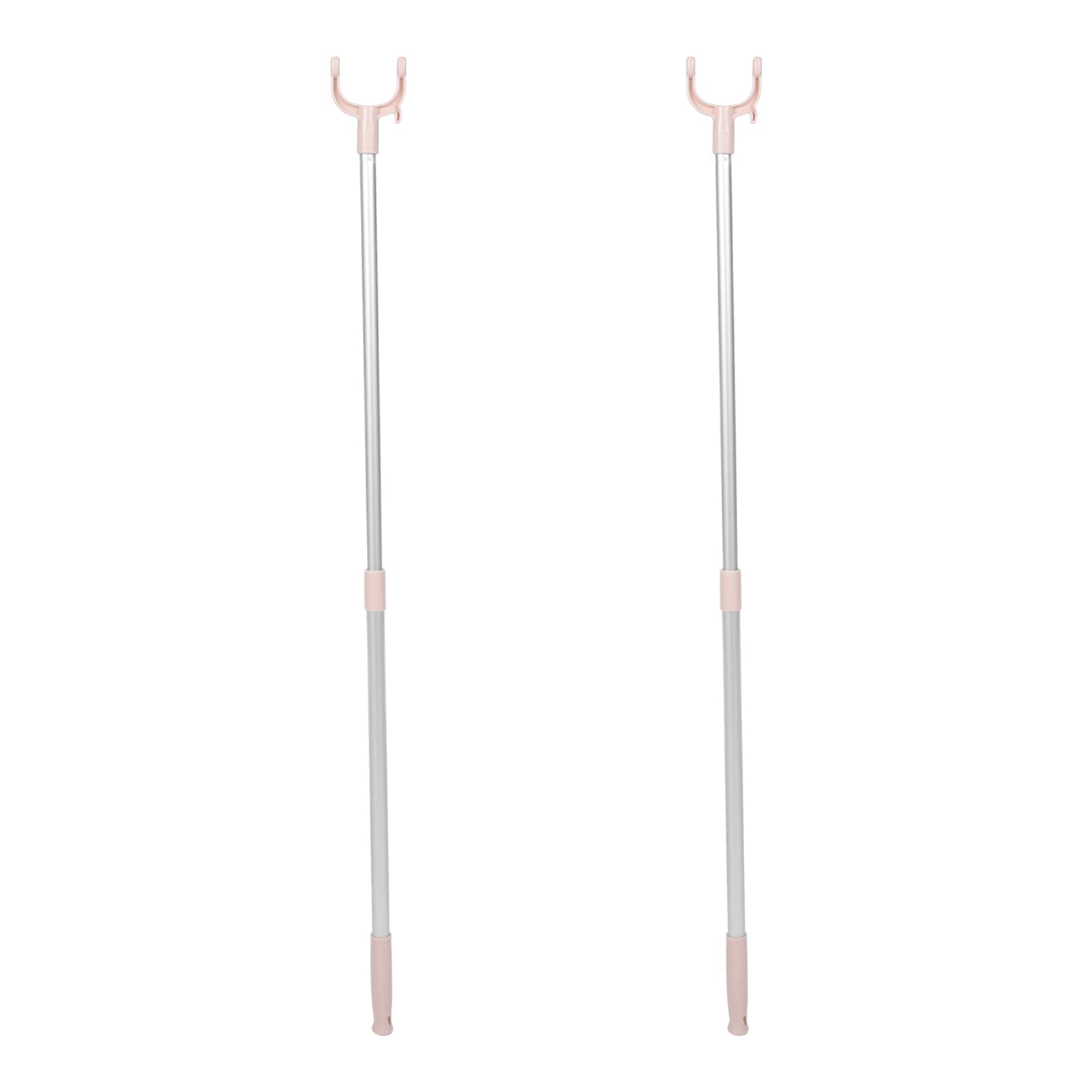 **Cabilock 2-Pack Telescopic Clothes Reaching Pole - Adjustable Closet Reacher & Clothesline Drying Rod for Balcony, Garden, and Laundry Room - Easy Clothes Hanging & Retrieval Tool**