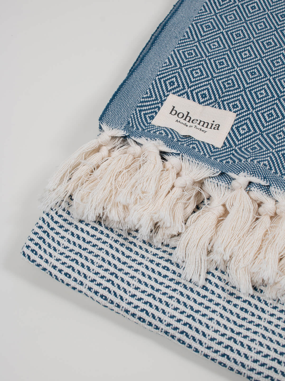 Nordic Dot Hammam Towel - Soft Cotton Turkish Pestemal - Indigo Blue Bath & Beach Towel for Spa, Yoga, Travel & Poolside Use