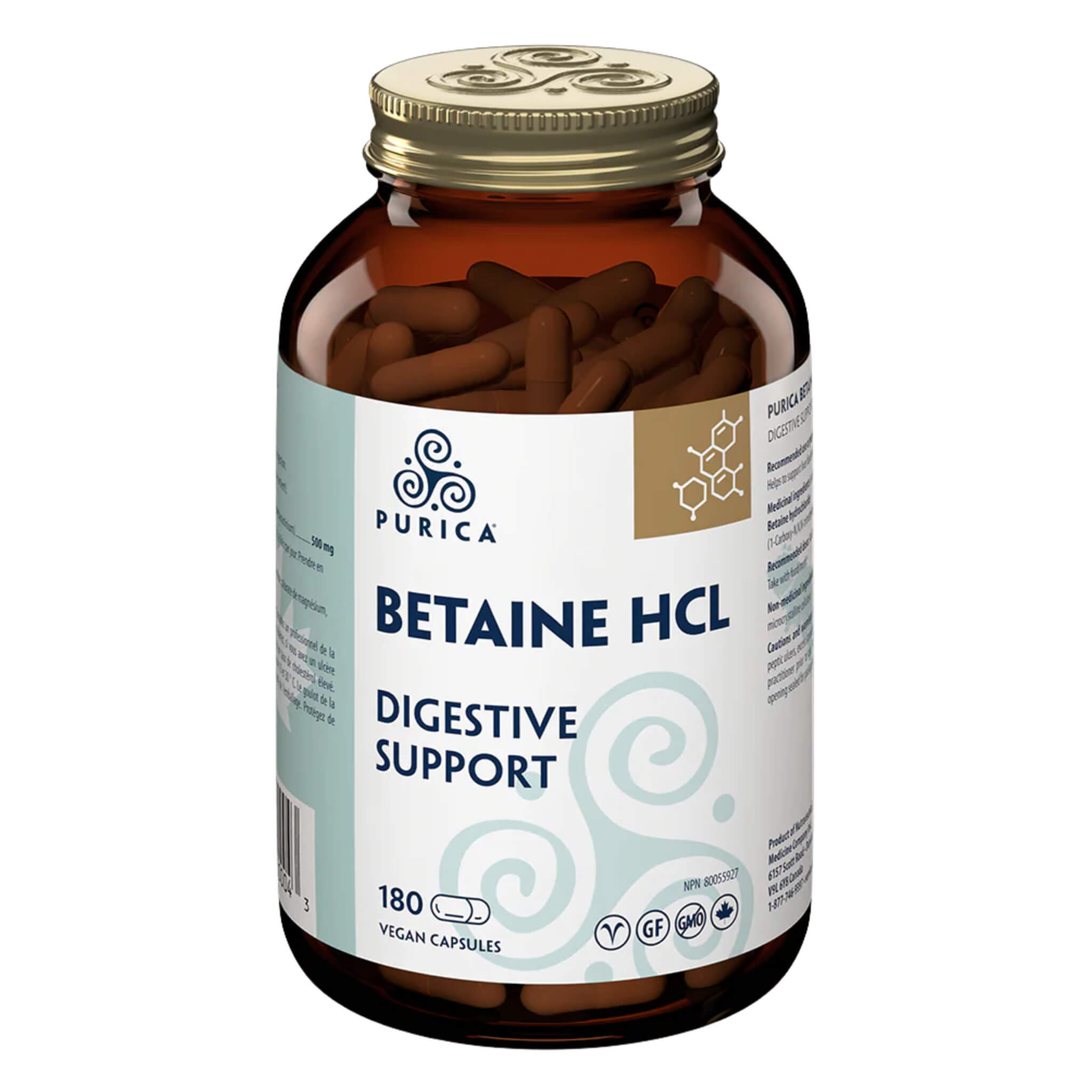 Pure Betaine HCL 500mg Supplement for Digestive Support - Supports Stomach Acid Production & Gut Health - Perfect for Digestive Enzyme Support & Meal Digestion