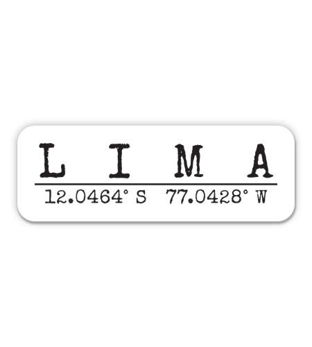 Peru Lima City Coordinates Travel Vinyl Sticker Decal - Waterproof 3