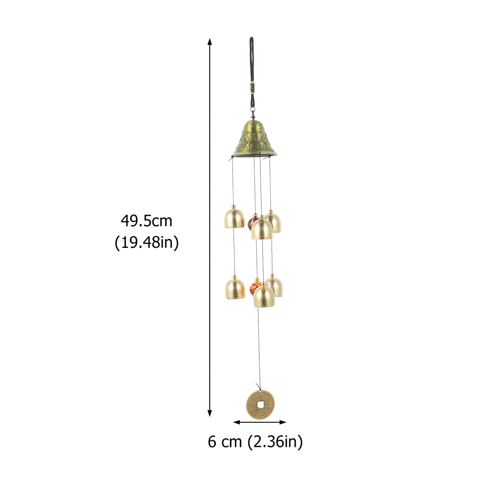 Dragon Phoenix Wind Chime Pendant - 2 Pack Alloy Hanging Decor for Home, Courtyard & Outdoor - Feng Shui Wind Bell for Wall, Garden & Patio - Perfect for Relaxing Ambiance & Asian-Inspired Decor